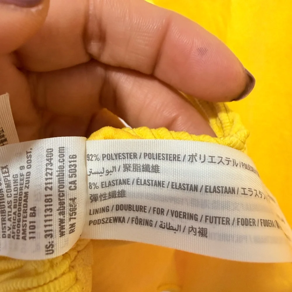 Hollister Sunshine ribbed one-piece‎ Yellow Swimwear XS